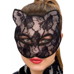 Ansiktsmask - Black cat lace mask multifärg
