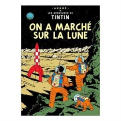 Poster -Tintin On a marché sur la lune -Månen tur och retur del2 multifärg