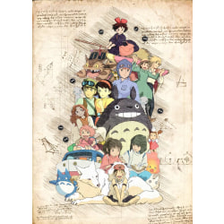 A3 Print - Myazaki - Ghibli 3 Group Multicolor