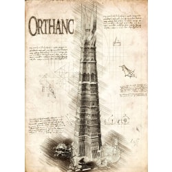 A3 Print  - Lord of the rings - Orthanc - Tower of Isengard multifärg