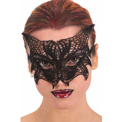 Ansiktsmask -Cat  mask in black Fabric Macrame multifärg