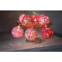 Jolly Light ljusslinga med trådbollar rosa
