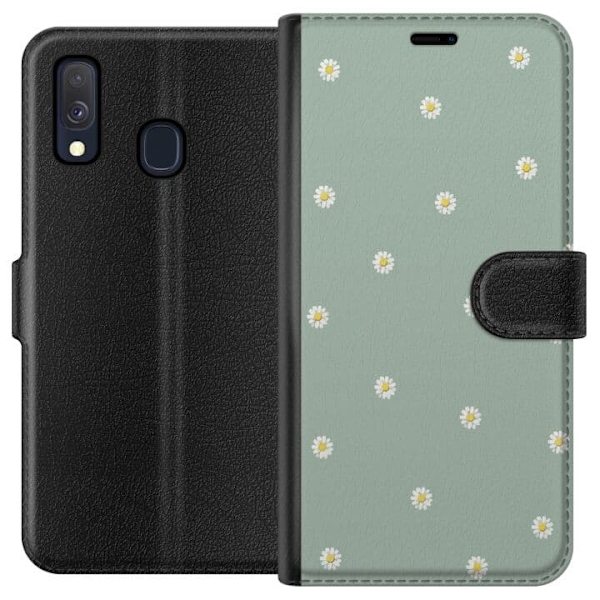 Plånboksfodral till Samsung Galaxy A40 med Prästkragar motiv