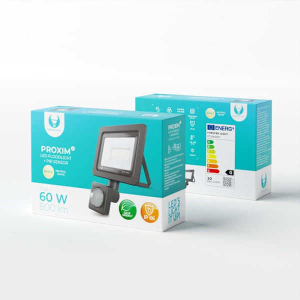 Forever Light Floodlight LED PROXIM II / 10W / 4500K / PIR / IP66