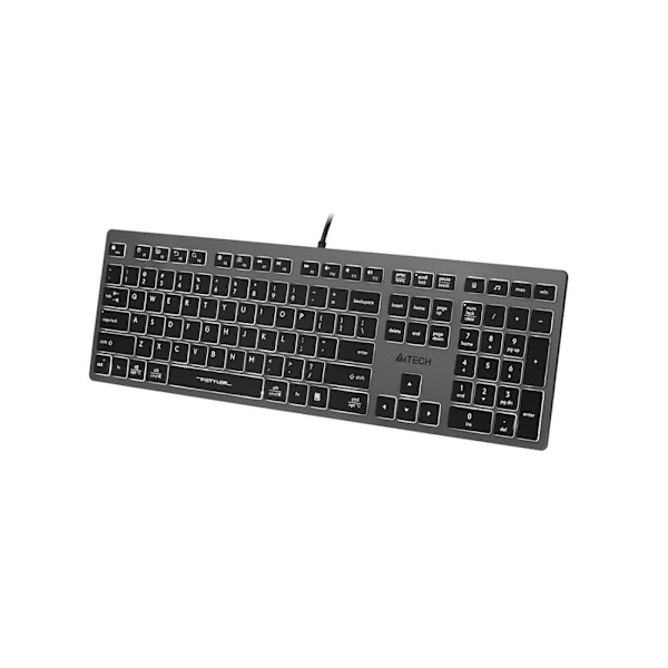 A4Tech FSTYLER FX60H (White Backlit) keyboard USB QWERTY Black, Grey