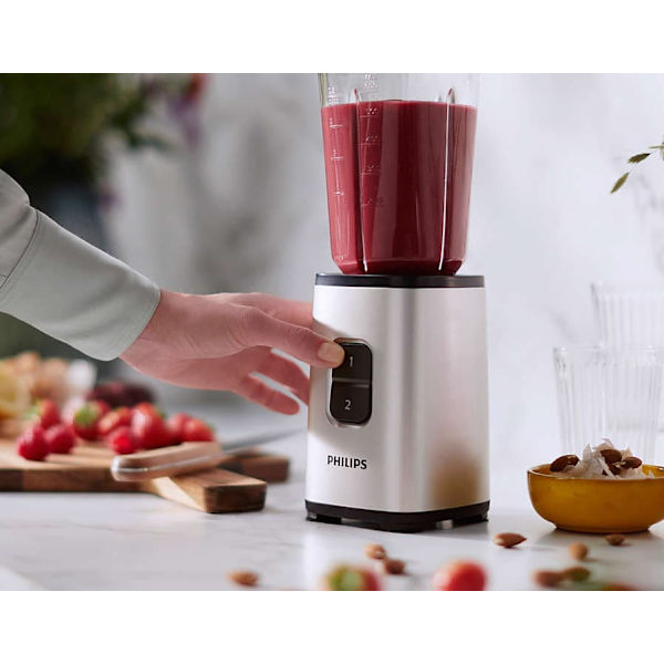 Philips Mini Blender | HR2604/80 Daily Collection | Tabletop | 350 W | Jar material Plastic/Glass | Jar capacity 0.6+0.6 L | Ice crushing | Pearl meta