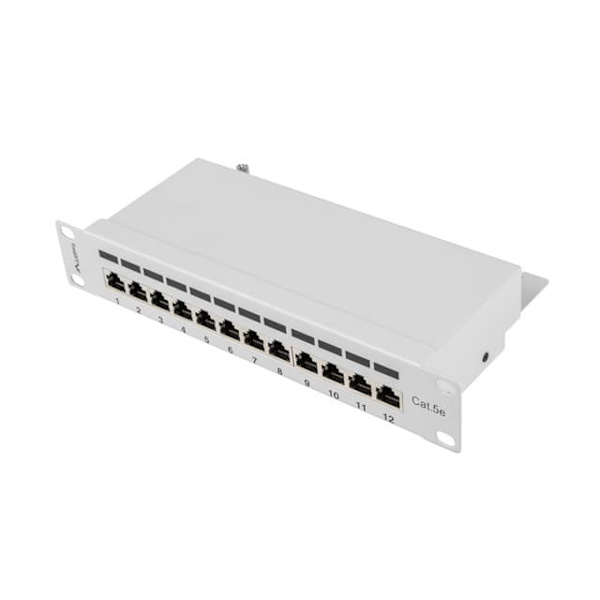 LANBERG PPF5-9012-S Patch Panel 10inch 12 port 1U cat.5e gray Grå