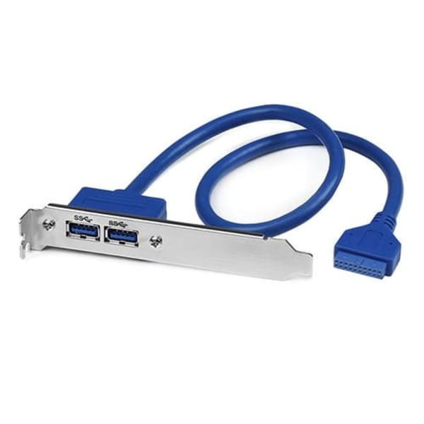 USB 3.0 SLOT PLATE ADAPTER/. Blå, Rustfritt stål