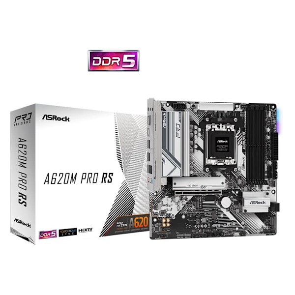 Płyta główna A620M PRO RS AM5 4DDR5 HDMI/DP M.2 mATX