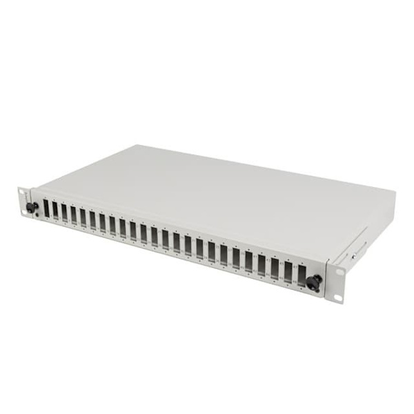 LANBERG 24XSC DUPLEX / 24XLC QUAD RACK 19" 1U FIBER OPTIC DISTRIBUTION FRAME GRAY + ACCESSORIES