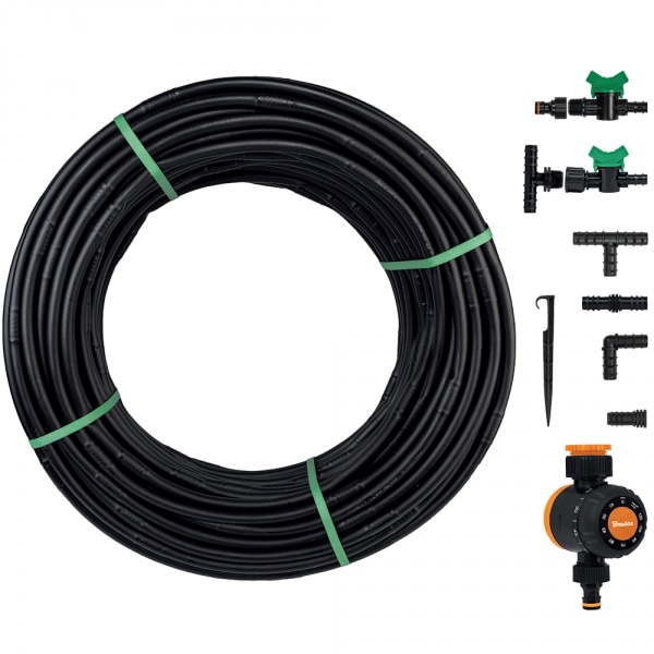 WATER FLOW DRIP HOSE SET 50m WITH WATER FLOW TIMER