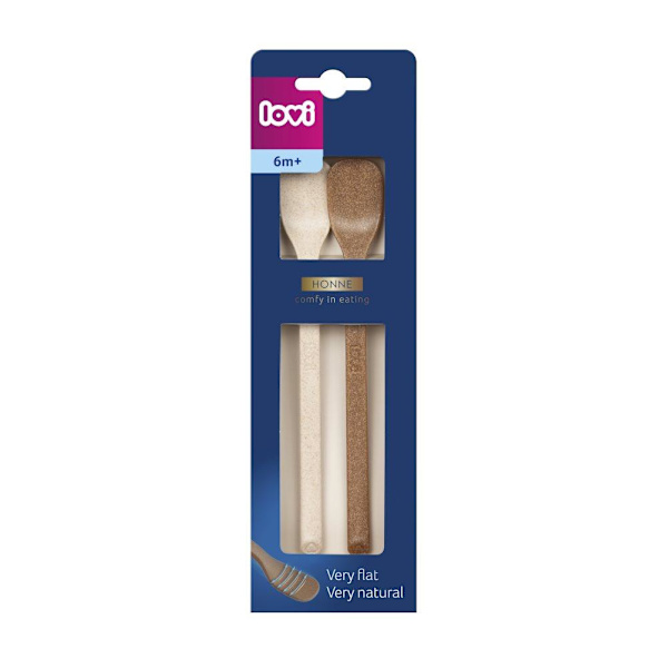LOVI first feeding spoon GRANOLA, 6m+, 2 pcs., beige, 35/582_bei