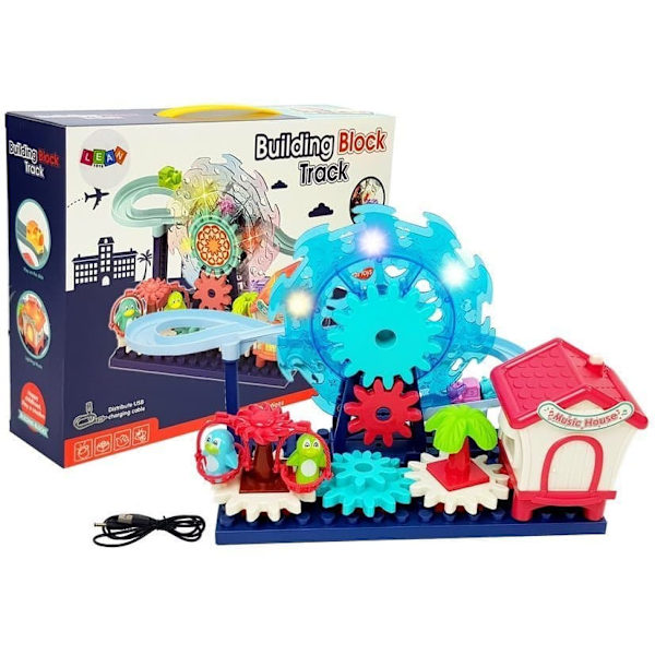 A set of blocks with a slide. Ferris wheel