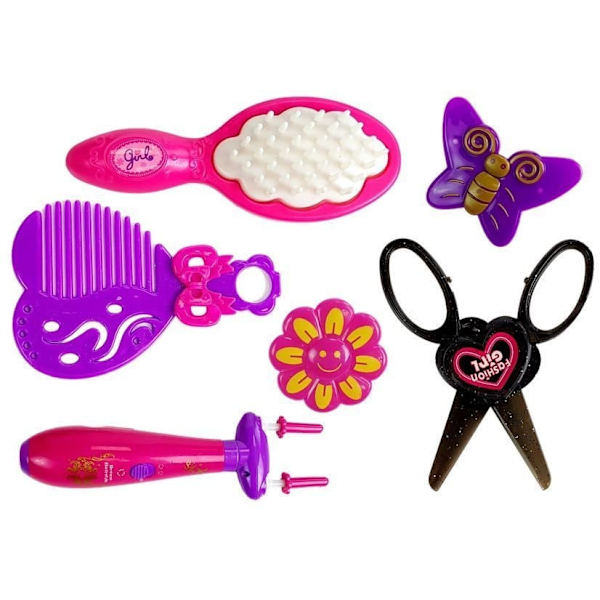 Dressing table barber braid device with sounds and lights