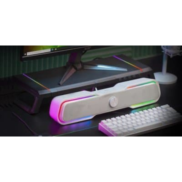 Mars Gaming MSBXW Bluetooth 5.0 Soundbar with RGB / AUX / 10W