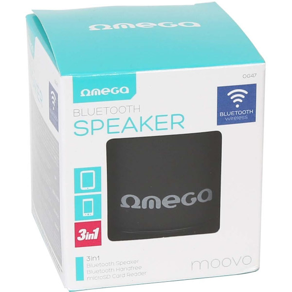 Omega wireless speaker Bluetooth V3.0 Alu 3in1 OG47B, black (42643) Sort
