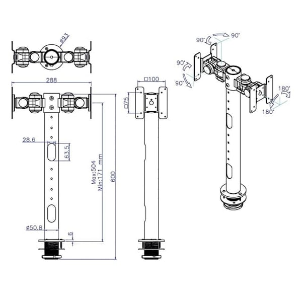 Neomounts FPMA-D050DBLACK Monitor arm 10-30"