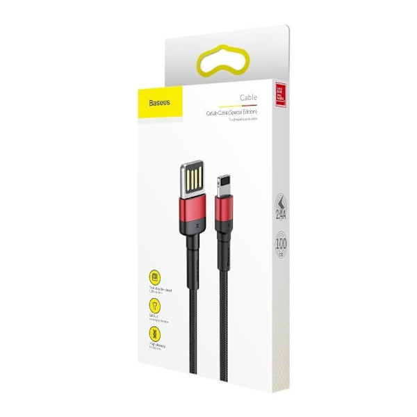 Baseus Cafule Double-sided USB Lightning Cable 2,4A 1m (Black+Red)