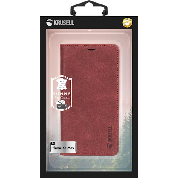 Krusell Sunne 4 Card FolioWallet Apple iPhone XS Max vintage red