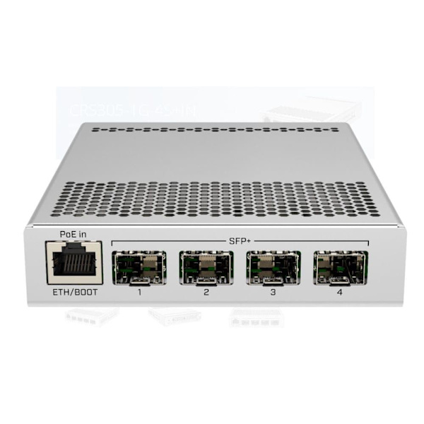 Switch|MIKROTIK|1x10Base-T / 100Base-TX / 1000Base-T|4xSFP+|1xConsole|CRS305-1G-4S+OUT