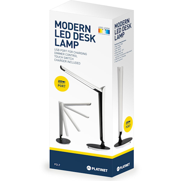 Platinet desk lamp with USB charger PDL9 8W (43128)