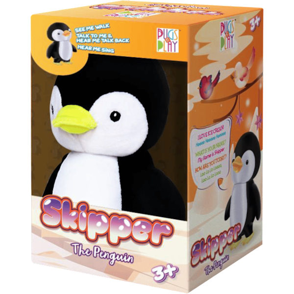 PUGS AT PLAY Walking and talking penguin Skipper, 23cm