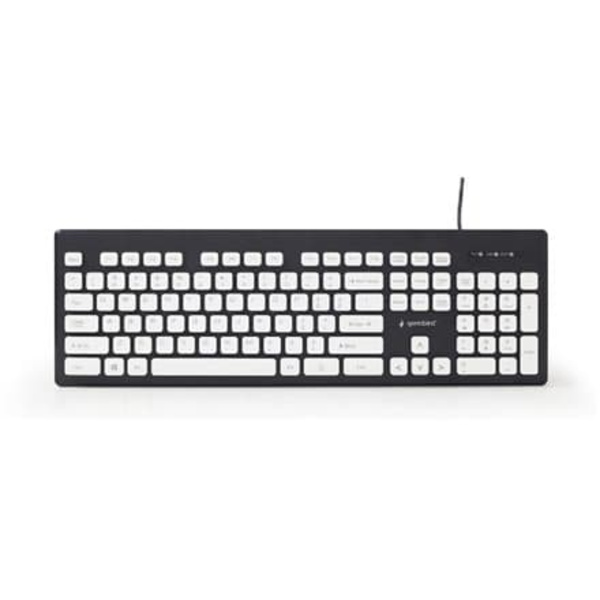 Gembird Chocolate Keyboard USB US Black, White keys