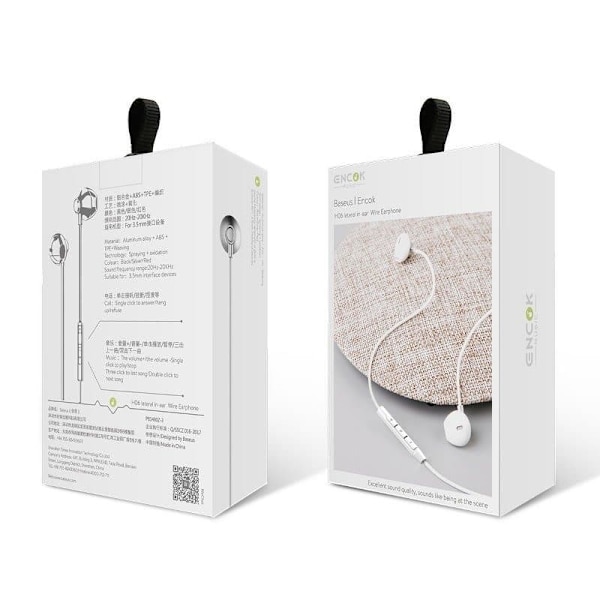 Baseus Earphone Encok H06 lateral in-ear Wired Silver (NGH06-0S)