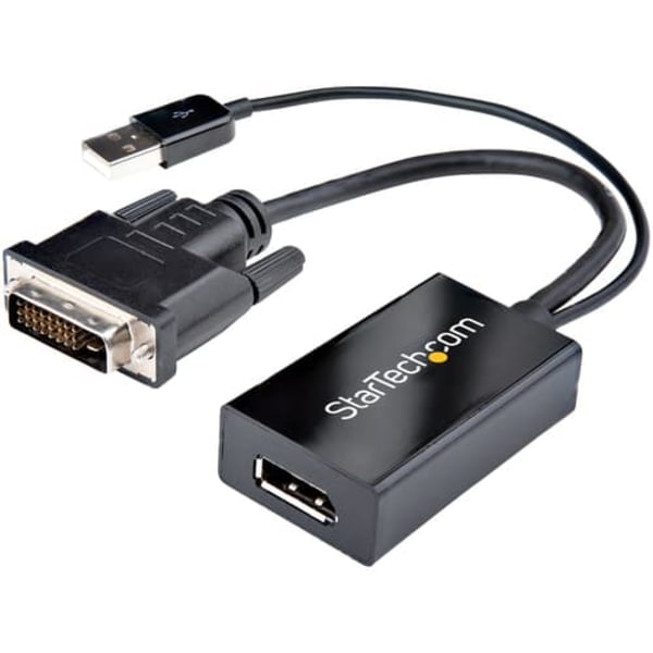 StarTech.com DVI to DisplayPort Adapter - USB Power - 1920 x 1200 - DVI to DisplayPort Converter - Video Adapter - DVI-D to DP (DVI2DP2) - display ada