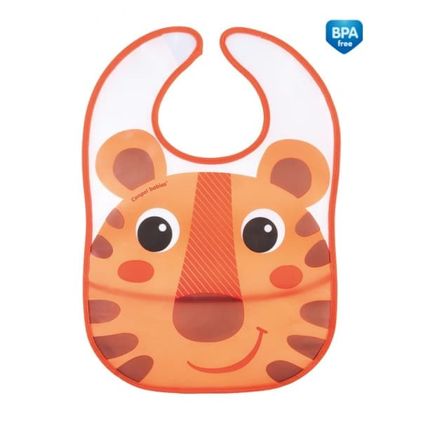 CANPOL BABIES waterproof bib with pocket Hello Little, orange, 9/232_ora