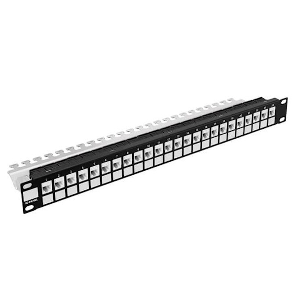 Stalflex Modular patch panel 24-Port 19" 1U Black PPM19-1U-24P-B