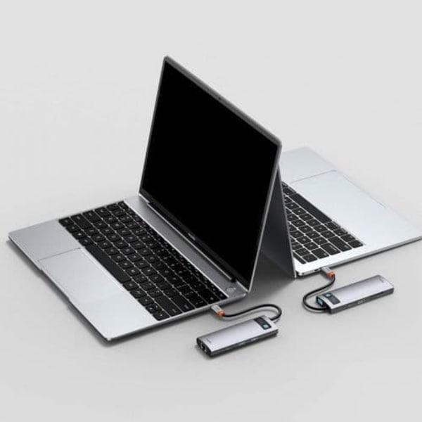Baseus HUB Metal Gleam Series 8-in-1 Multifunctional (Type-C to PD/4K HD/USB3.0) Docking Station Gray (CAHUB-CV0G)