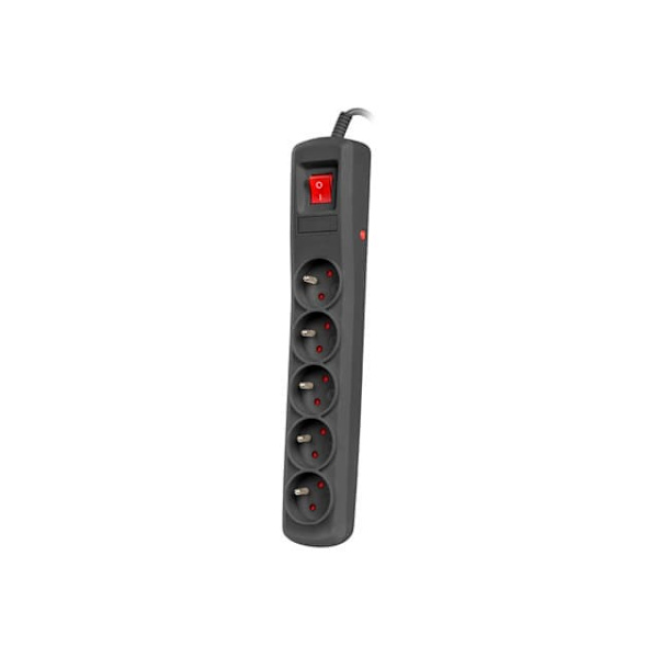 Listwa przeciwprzepięciowa Bercy 400 3m (5 gniazd) Czarna