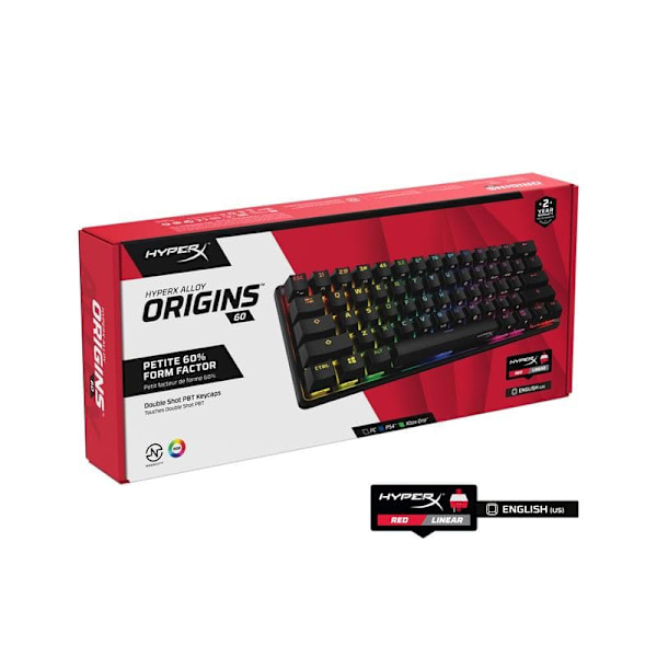 HyperX Alloy Origins 60 - US layout - HyperX Red Linear Switches