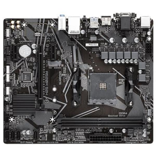 GIGABYTE A520M S2H Motherboard - Supports AMD Ryzen 5000 Series AM4 CPUs, 4+3 Phases Pure Digital VRM, up to 5100MHz DDR4 (OC), PCIe 3.0 x4 M.2, GbE L