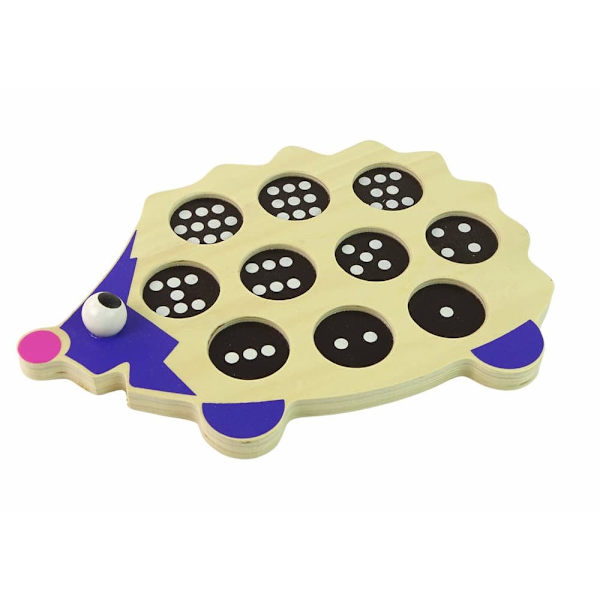 Wooden Educational Hedgehog 10 Colorful Pawns