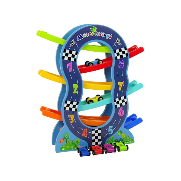 Wooden Slide 6 Levels Cars Numbers