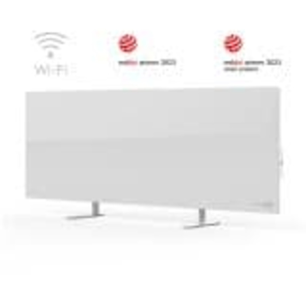 AENO Premium Eco Smart Heater, 700W, Tempered glass, Infrared+convection heating type, Plug type: Europe (E/F type), WHITE Valkoinen