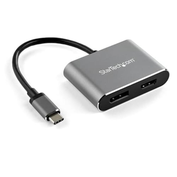 USB C TO HDMI OR DP ADAPTER/HDMI OR DISPLAYPORT HDR 4K 60 Svart, Grå