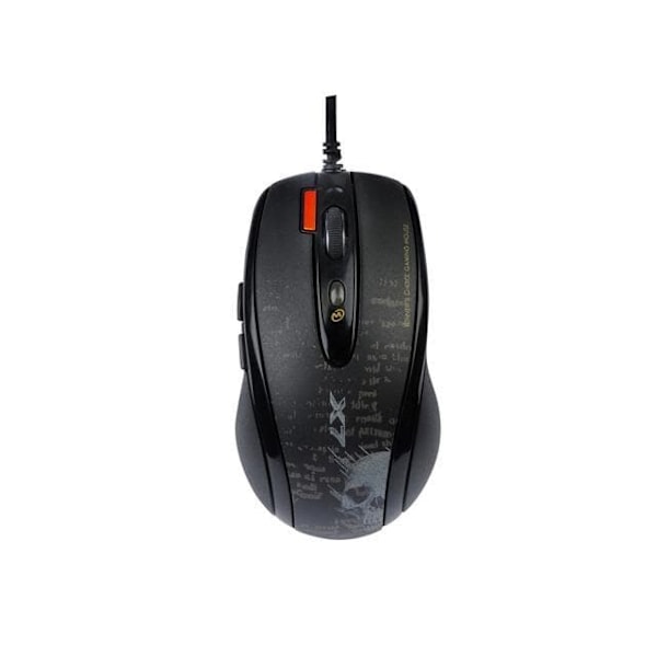 MOUSE A4tech, gaming, cu fir, USB, optic, 3000 dpi, butoane/scroll 4/1, buton selectare viteza, negru, "F5-BK" (timbru verde 0.18 lei)