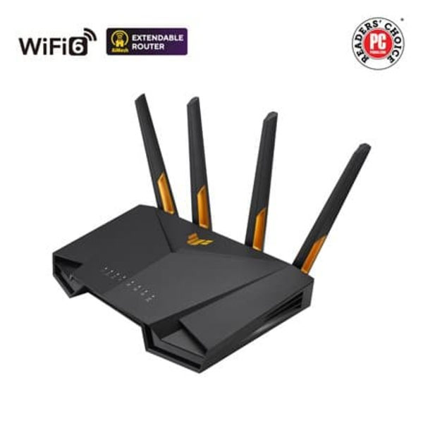 Wireless Wifi 6 AX4200 Dual Band Gigabit Router, EU and UK plug | TUF-AX4200 | 802.11ax | 3603+574 Mbit/s | 10/100/1000 Mbit/s | Ethernet LAN (RJ-45) Sort