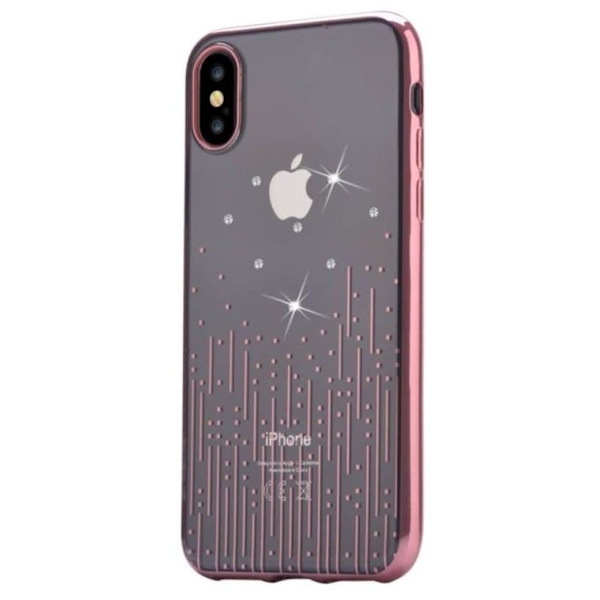 Devia Crystal Meteor Silicone Back Case With Swarovsky Crystals For Apple iPhone X / XS Rose Gold