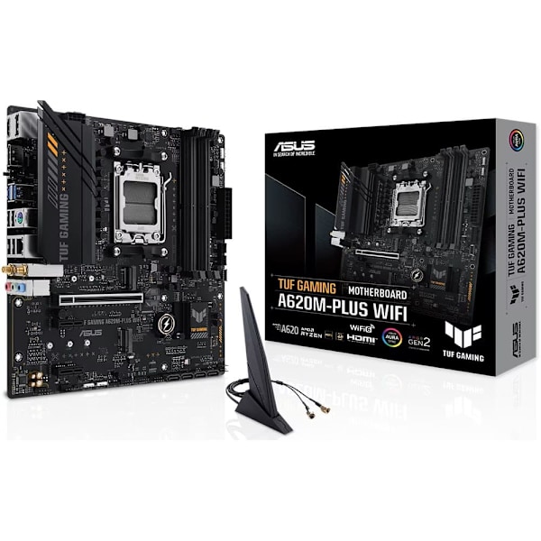 Asus | TUF GAMING A620M-PLUS WIFI | Processor family AMD | Processor socket AM5 | DDR5 DIMM | Memory slots 4 | Supported hard disk drive interfaces S