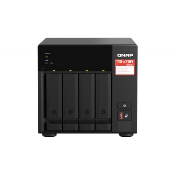 QNAP | 4-Bay QTS and QuTS hero NAS | TS-473A-8G | Up to 4 HDD/SSD Hot-Swap | AMD Ryzen | Ryzen V1500B Quad-Core | Processor frequency 2.2 GHz | 8 GB | Svart