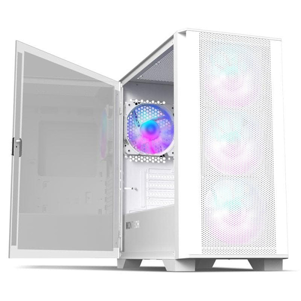 Montech AIR 100 ARGB, Micro-ATX, Tempered Glass - white