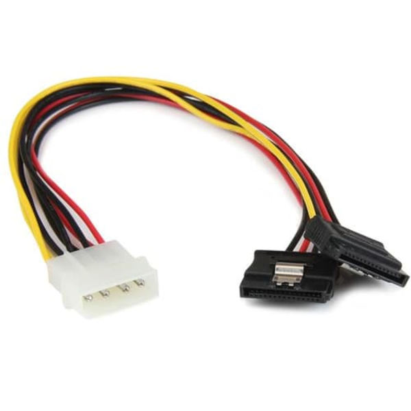 StarTech.com 12in LP4 to 2x Latching SATA Power Y Cable Splitter Adapter - 4 Pin LP4 to Dual SATA Y Splitter - power adapter - 30 cm