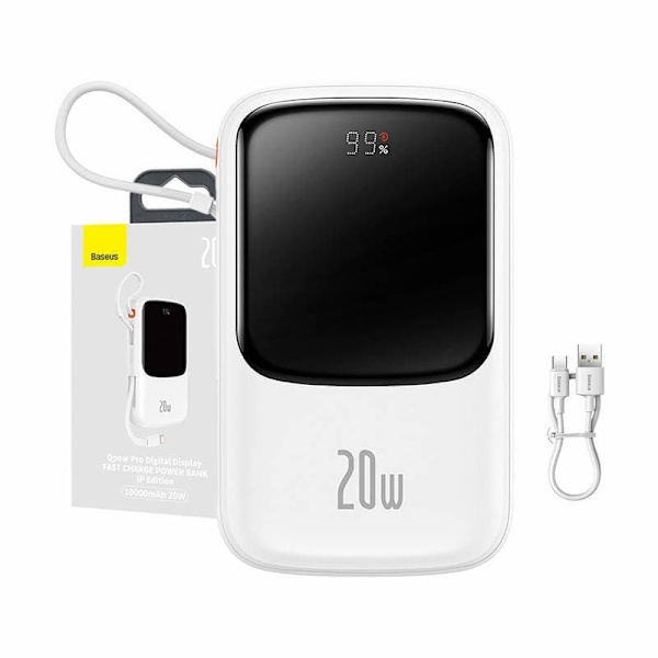 Baseus Qpow PRO Powerbank with cable USB-C / 2xUSB / 10000mAh / 20W
