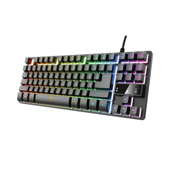 Trust GXT 833 Thado Keyboard Sort, Sølv