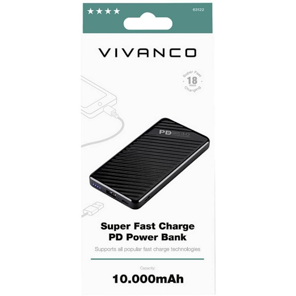 Vivanco power bank 10000mAh Super Fast PD 18W (63122)