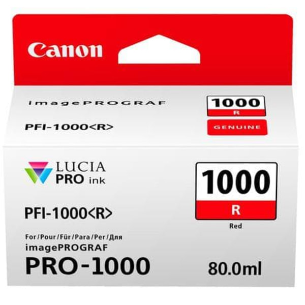 Cartus Cerneala Original Canon Red, PFI-1000R, pentru IPF PRO-1000, , (timbru verde 0.15 lei),NOPP, "0554C001AA"
